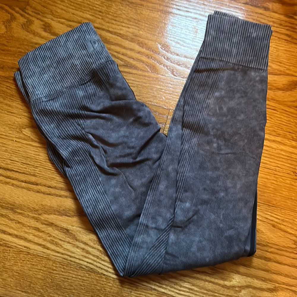 Victoria Secret PINK Active Women's Jogger Seamless Leggings Gray Acid Wash, SP